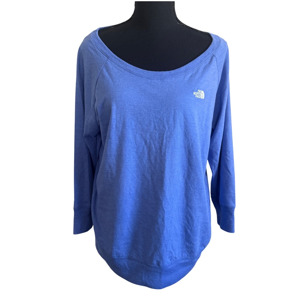 The North Face Womens Classic Fit Long Sleeve Scoop Neck Top Blue L NWT